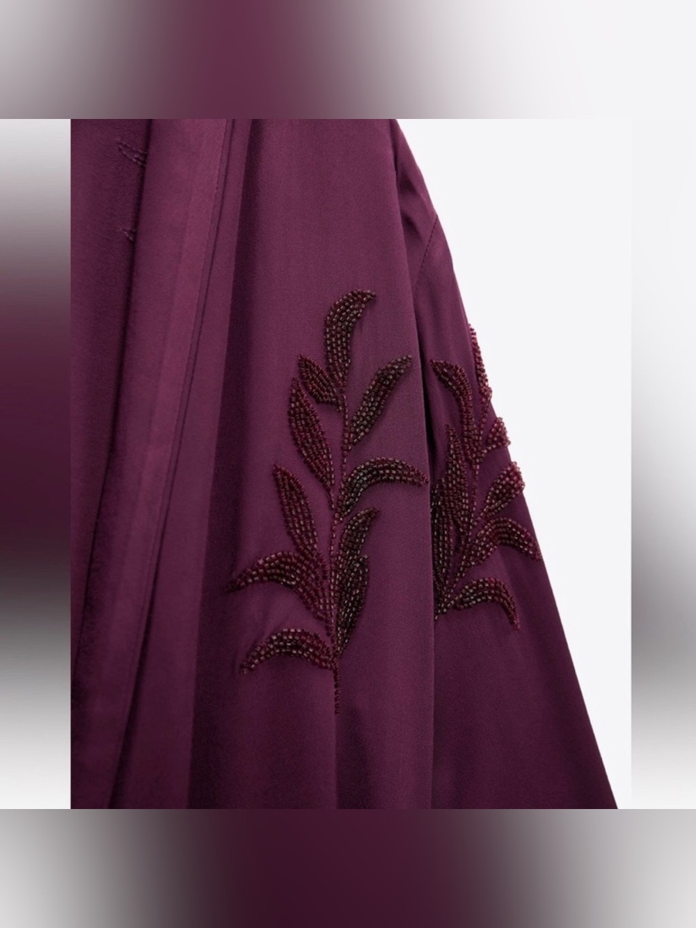 Zara Beaded Kimono Robe | Blogger Favourite Plum Viscose Wrap Jacket XL - Picture 6 of 10